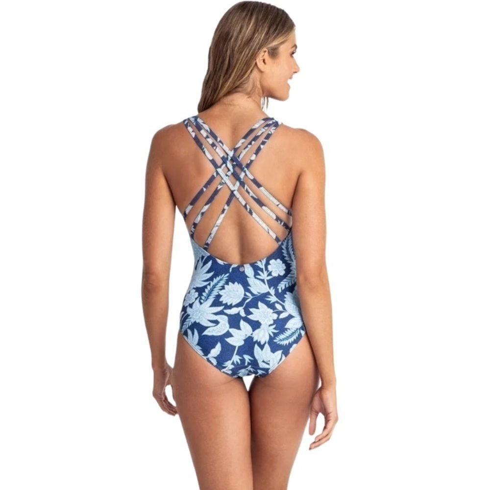 NWT Azura Australia Malolo Swimsuit Multi Cross Strap Floral One Piece  NWT